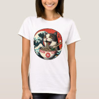 Cat Ramen Japanese Art Vintage Style