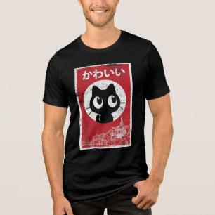 Cat Ramen Japanese Funny Graphic Kawaii Anime Gift Tri-Blend Shirt