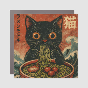 Cat Ramen Japanese Funny Graphic Kawaii Cat Anime Car Magnet