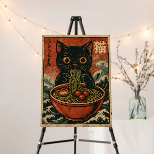 Cat Ramen Japanese Funny Graphic Kawaii Cat Anime Foam Board
