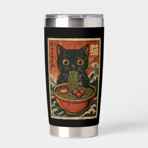 Cat Ramen Japanese Funny Graphic Kawaii Cat Anime Insulated Tumbler