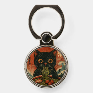 Cat Ramen Japanese Funny Graphic Kawaii Cat Anime Phone Ring Stand