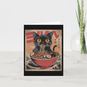 Cat Ramen Japanese Funny Graphic Tees Kawaii Cat A Card