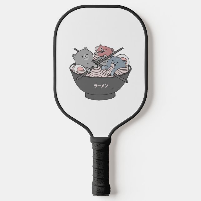 Cat Ramen Kawaii Pickleball Paddle (Front)