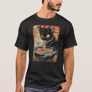 Cat Ramen Noodle Retro Japanese Anime Kawaii Cat T-Shirt