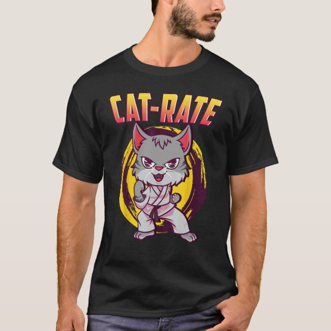 Cat-Rate Karate Cat T-Shirt (Front)