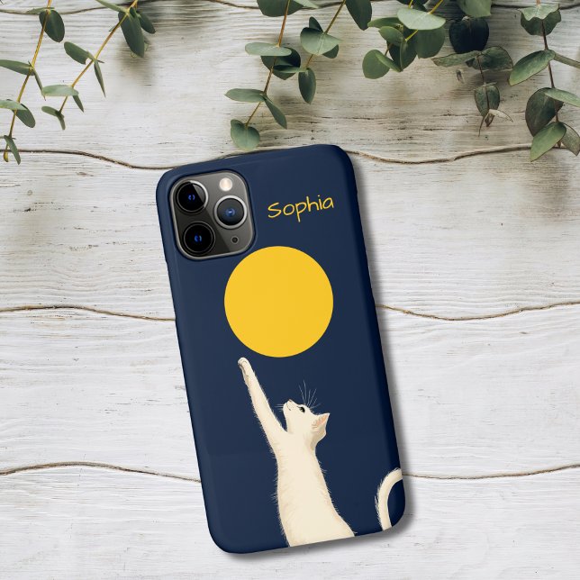 Cat Reaching for the Moon Case-Mate iPhone Case (Creator Uploaded)