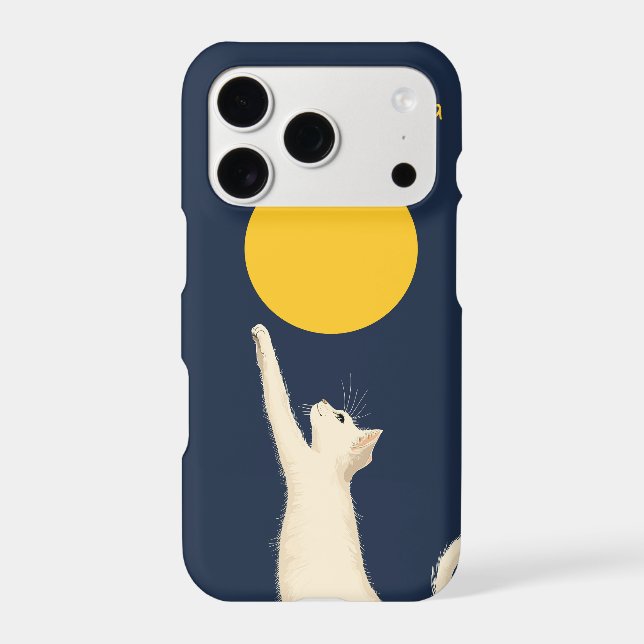 Cat Reaching for the Moon Iphone Case (Back)