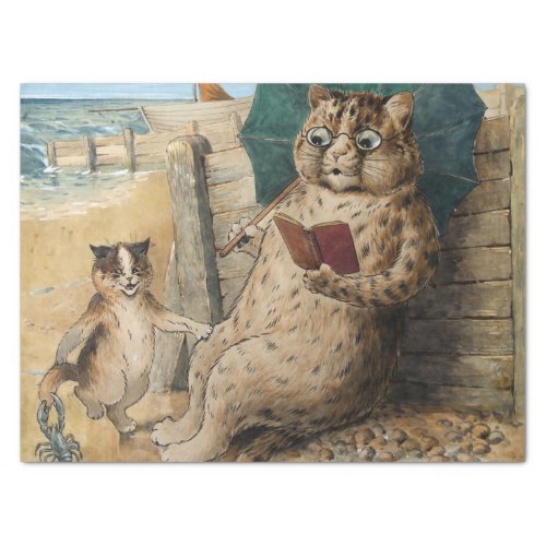 Cat Reading a Book by Louis Wain    Tissue Paper