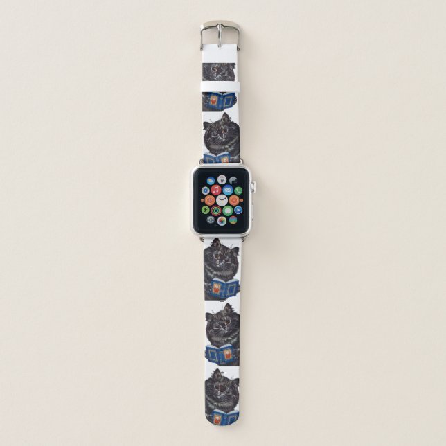 Cat Reading a Book, Louis Wain Apple Watch Band (Front)