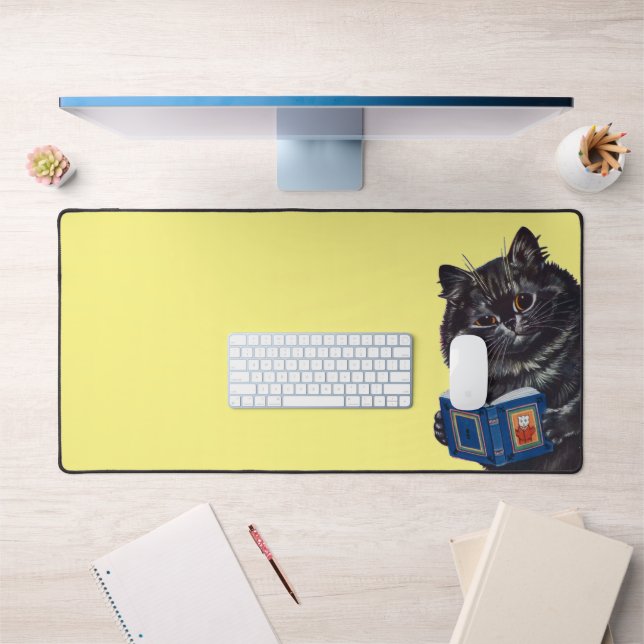 Cat Reading a Book, Louis Wain Desk Mat (Office 1)