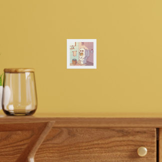 Cat Reading A Book On The Toilet Foil Prints