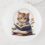 Cat reading a book trinket tray