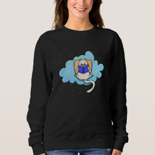 Cat Reading Book for Bookworm and Book Sweatshirt