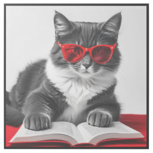 Cat Reading Book Gallery Wrap