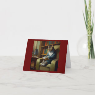 Cat Reading Card