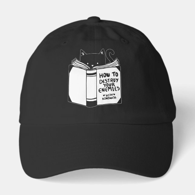 Cat Reading How to Destroy Your Enemies With Kindn Hat (Front)