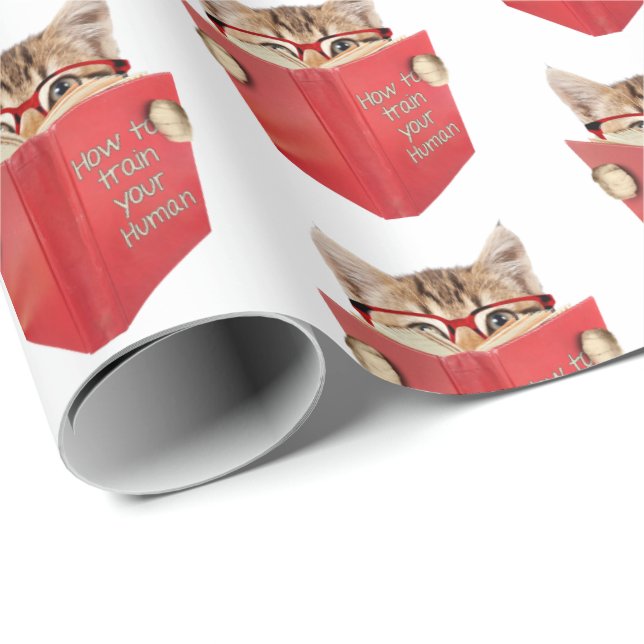 Cat Reading Red Book   Wrapping Paper (Roll Corner)