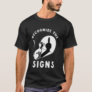 Cat Recognize The Sign Funny Middle Finger Shadow T-Shirt