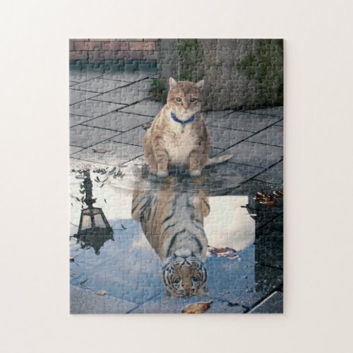 Cat reflection _ fat cat _ cat memes _  cute cats jigsaw puzzle