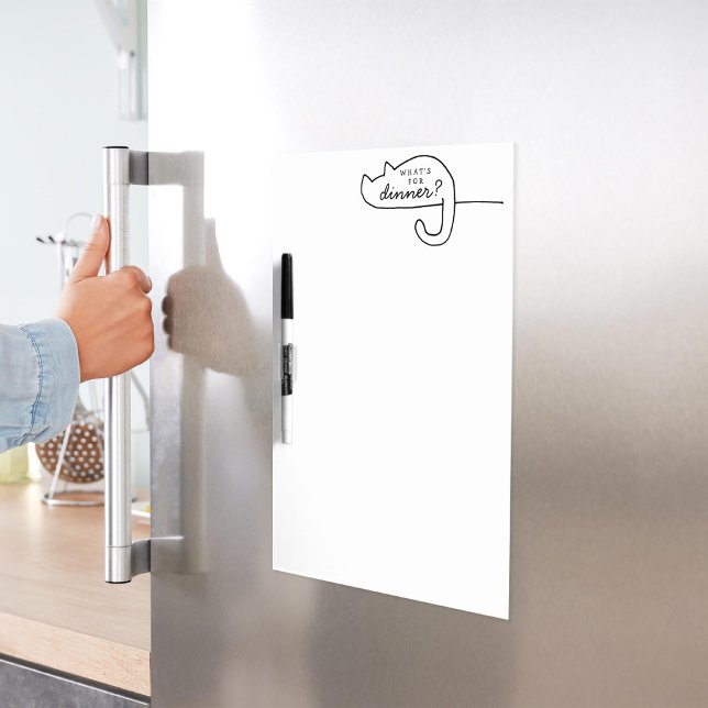 Cat Refrigerator Dinner Menu Dry Erase Board White (Creator Uploaded)