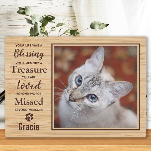 Cat Remembrance Pet Memorial Plaque