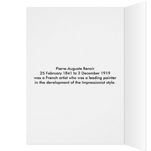 Cat Renoir Vintage Card (Inside (Left))