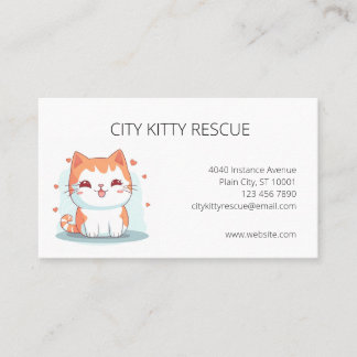 Cat Rescue Animal Rescue Organization Business Card