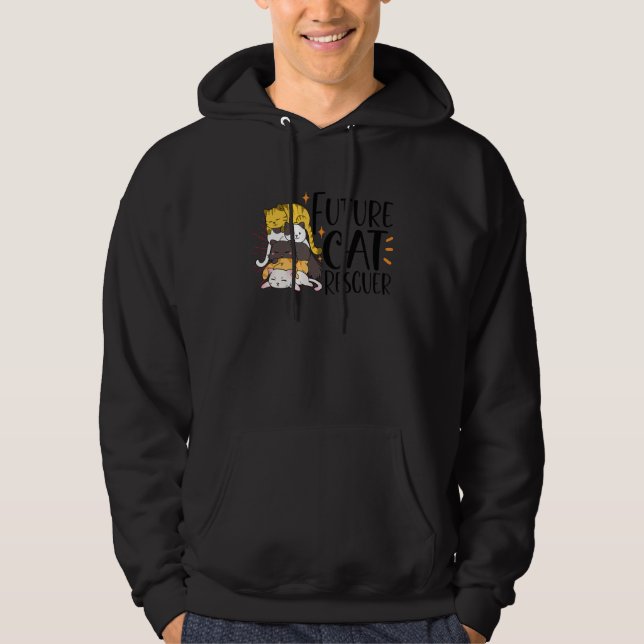 CAT RESCUE ANIMAL RIGHTS RESCUE CAT ADOPTION_4 HOODIE (Front)