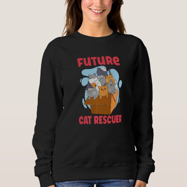 CAT RESCUE ANIMAL RIGHTS RESCUE CAT ADOPTION Premi Sweatshirt (Front)