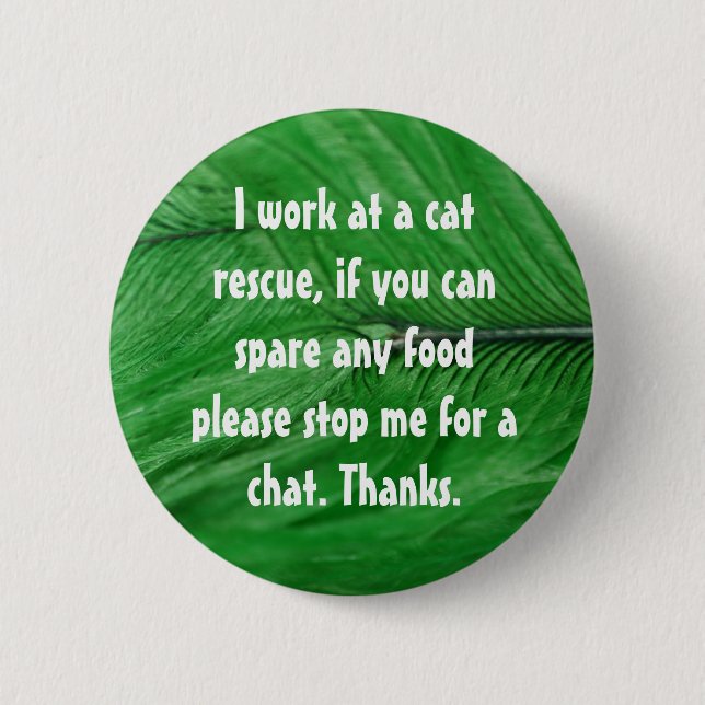 Cat rescue badge pinback button (Front)
