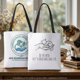 Cat Rescue Hero Minimalist Sketch Gift Tote Bag