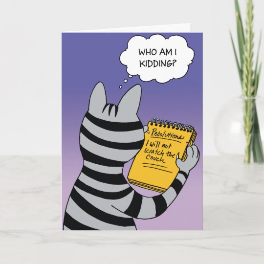 Cat Resolutions New Year Humor Card | Zazzle.com