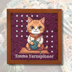 Cat Retirement Gifts for Crocheter Mom Grandma Desk Organizer