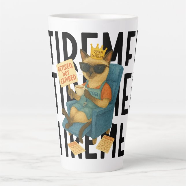 Cat retirement themed for Cat lovers Latte Mug (Front)