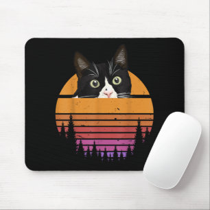 Cat Retro Style Black Cat Vintage Style Kitten Cat Mouse Pad