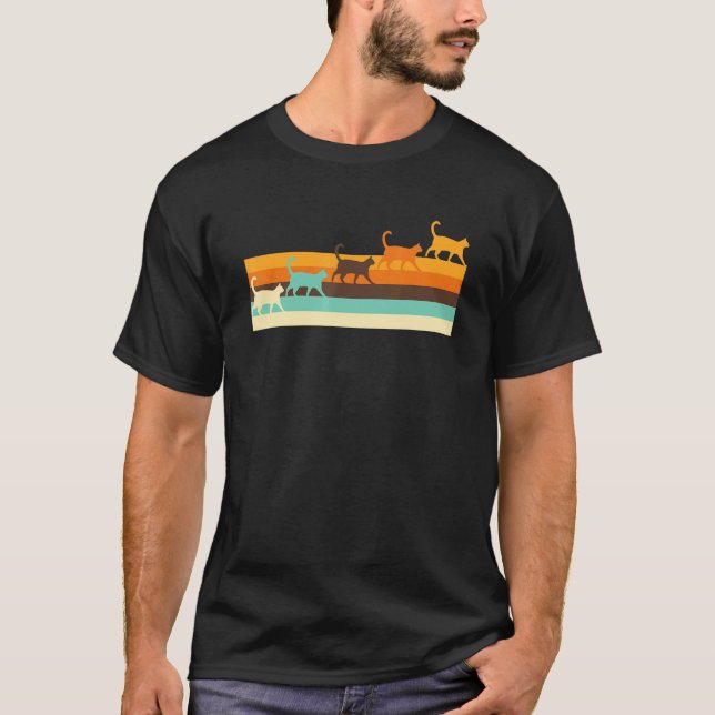 Cat  Retro Style T-Shirt (Front)