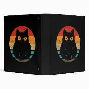 Cat Retro Style Vintage T-Shirt for Men Women Kids 3 Ring Binder