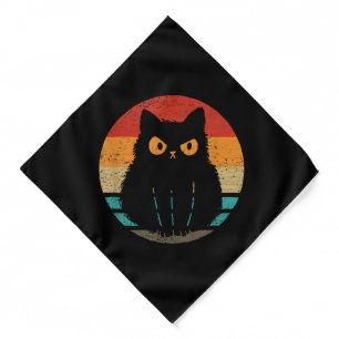 Cat Retro Style Vintage T-Shirt for Men Women Kids Bandana