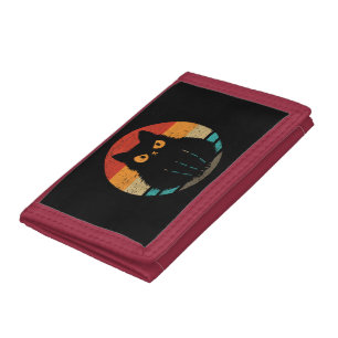 Cat Retro Style Vintage T-Shirt for Men Women Kids Tri-fold Wallet