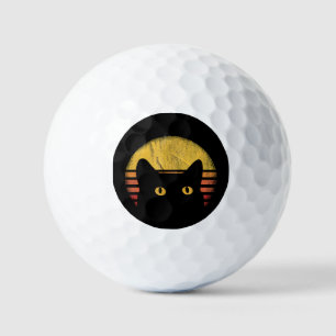 Cat Retro Vintage Golf Balls