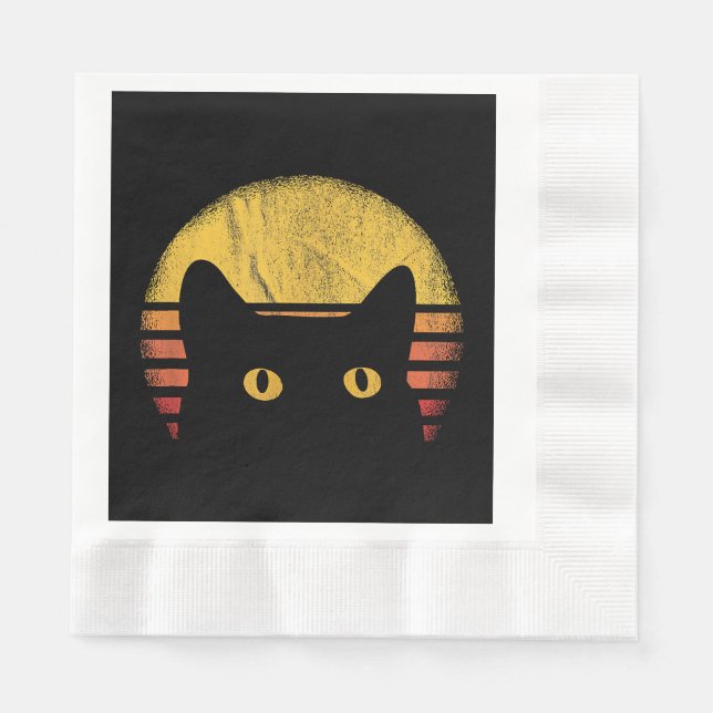 Cat Retro Vintage Napkins (Front)