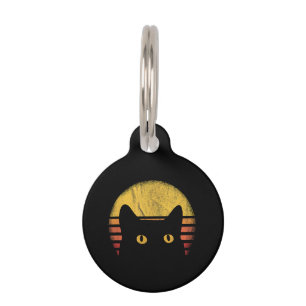 Cat Retro Vintage Pet ID Tag