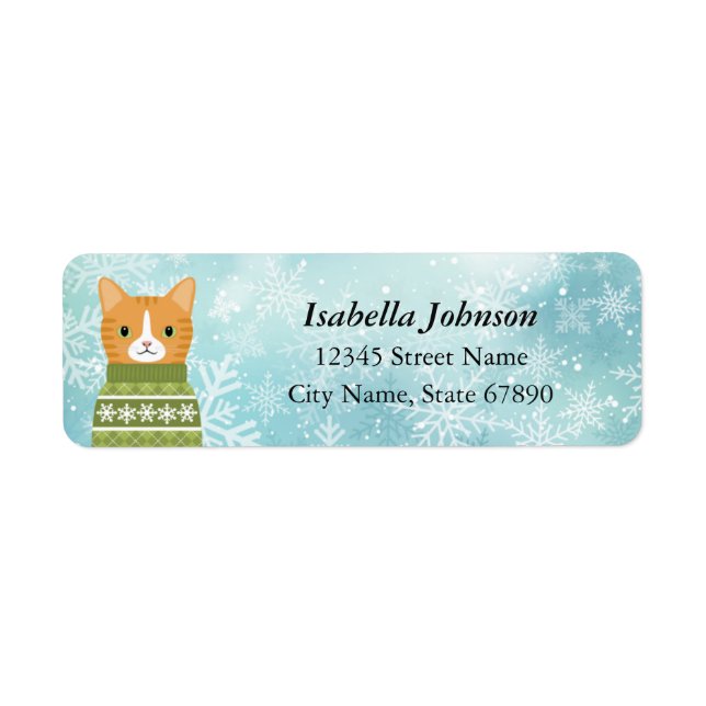 Cat Return Address Labels (Front)