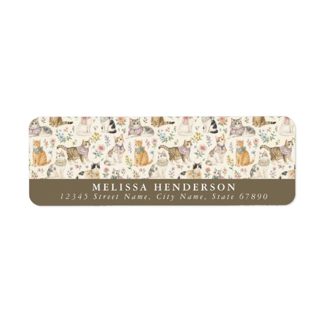 Cat Return Address Labels (Front)