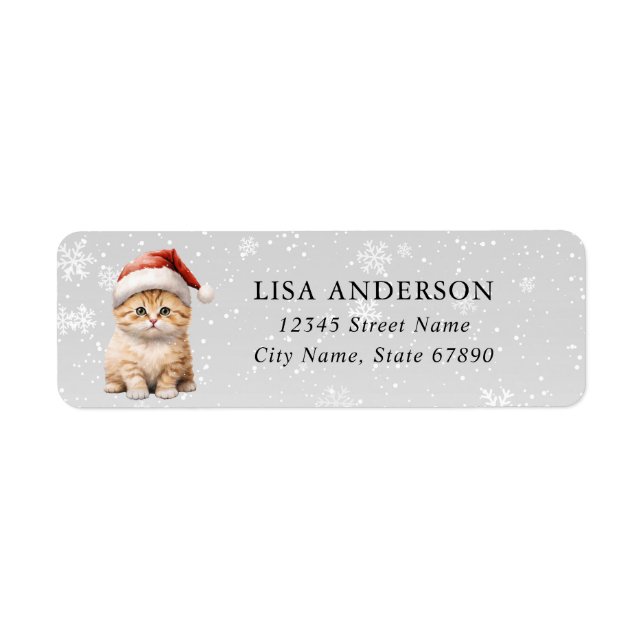 Cat Return Address Labels (Front)
