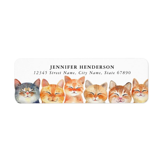 Cat Return Address Labels (Front)