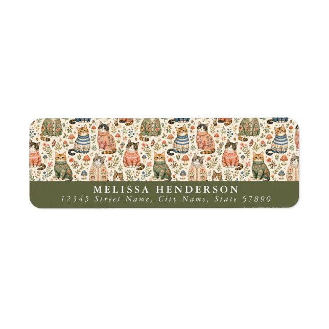 Cat Return Address Labels (Front)