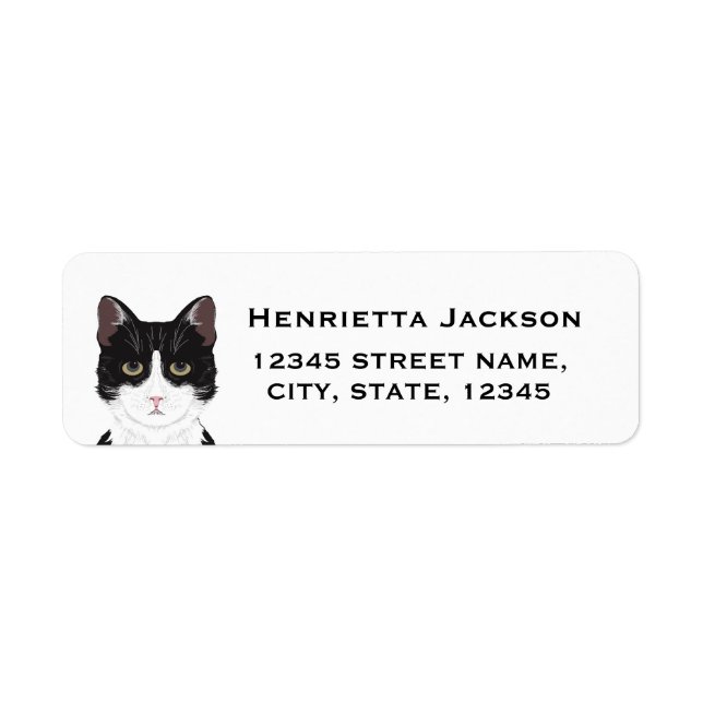 Cat return address labels - customizable (Front)
