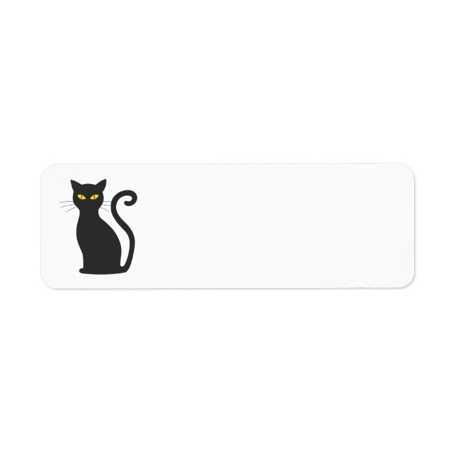 CAT RETURN PERSONALIZEDADDRESS LABELS, BLACK KITTY LABEL (Front)